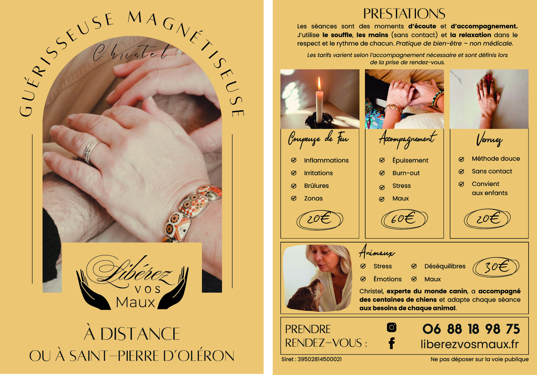 Graphiste à Oléron – Création de logos & identité visuelle Flyer Liberez vos maux
